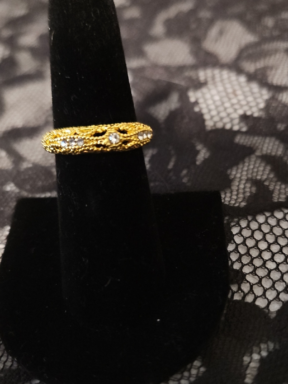 Gold-Tone Crystal Accent Women’s Ring